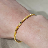 FLAT DIAMOND CUT BRACELET WITH CHARM