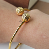 HAMMERED DOUBLE BALL CUFF BANGLE
