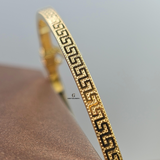 THIN LV GREEK KEY HINGED BANGLE