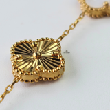 GOLD & WHITE REVERSIBLE SIDED 5 FLOWER BRACELET