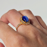 BLUE MARBLE STONE RING