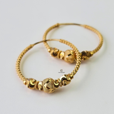 INTRICATE GOLD BEADED HOOPS
