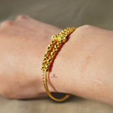 DIAMOND CUT BEAD LINK BANGLE