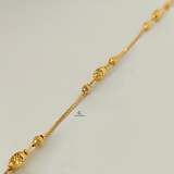 GOLD 3 STATION DIAMOND CUT BRACELET