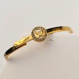 GOLD LV INITIAL CUFF BELT BANGLE