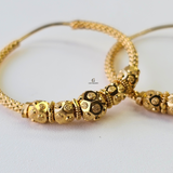 INTRICATE GOLD BEADED HOOPS