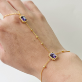 AMETHYST HALO HAND CHAIN