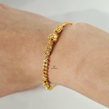 BEADED DOUBLE CHAIN BRACELET