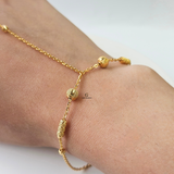 DIAMOND CUT BEADED HAND CHAIN