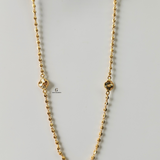GOLD SMALL 5 FLOWER BEADED NECKLACE
