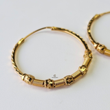 BEADED GOLD HOOPS