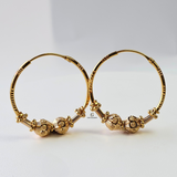 BEADED GOLD HOOPS