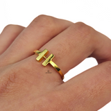 DAINTY T CUFF RING