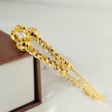 DIAMOND CUT BEAD LINK BANGLE