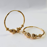 BEADED GOLD HOOPS