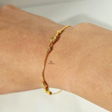 GOLD 3 STATION DIAMOND CUT BRACELET