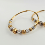 GOLD AND RHODIUM HOOPS