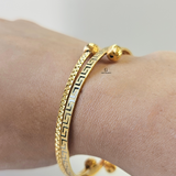 GREEK KEY CROSSOVER FIXED BANGLE