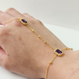 AMETHYST HALO HAND CHAIN