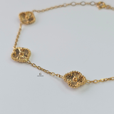 GOLD 5 FLOWER BRACELET - SMALL