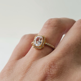 RADIENT CUT HALO RING