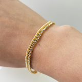 DOTTED DESIGN RHODIUM & GOLD BRACELET