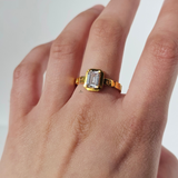 SQUARE GOLD SCREW BAND RING