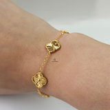 GOLD 5 FLOWER BRACELET