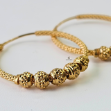 INTRICATE GOLD BEADED HOOPS