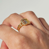 BEADED SQUARE RING