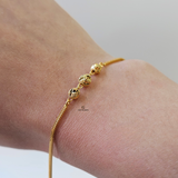 DIAMOND CUT PATTERNED BALL BRACELET