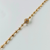 GOLD BRACELET WITH CUBIC ZIRCONIA STONE BALL
