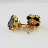 BLACK FLOWER STUD