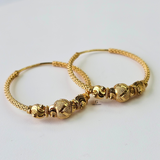 INTRICATE GOLD BEADED HOOPS