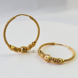 INTRICATE GOLD BEADED HOOPS