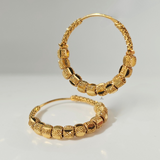 HOOP EARRINGS WITH DIAMOND CUT DESIGN