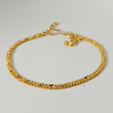 FLAT DIAMOND CUT BRACELET WITH CHARM