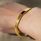 DIAMANTE SCREW DESIGN CUFF BANGLE