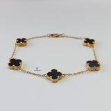 BLACK 5 FLOWER BRACELET