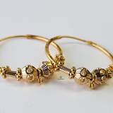 BEADED GOLD HOOPS