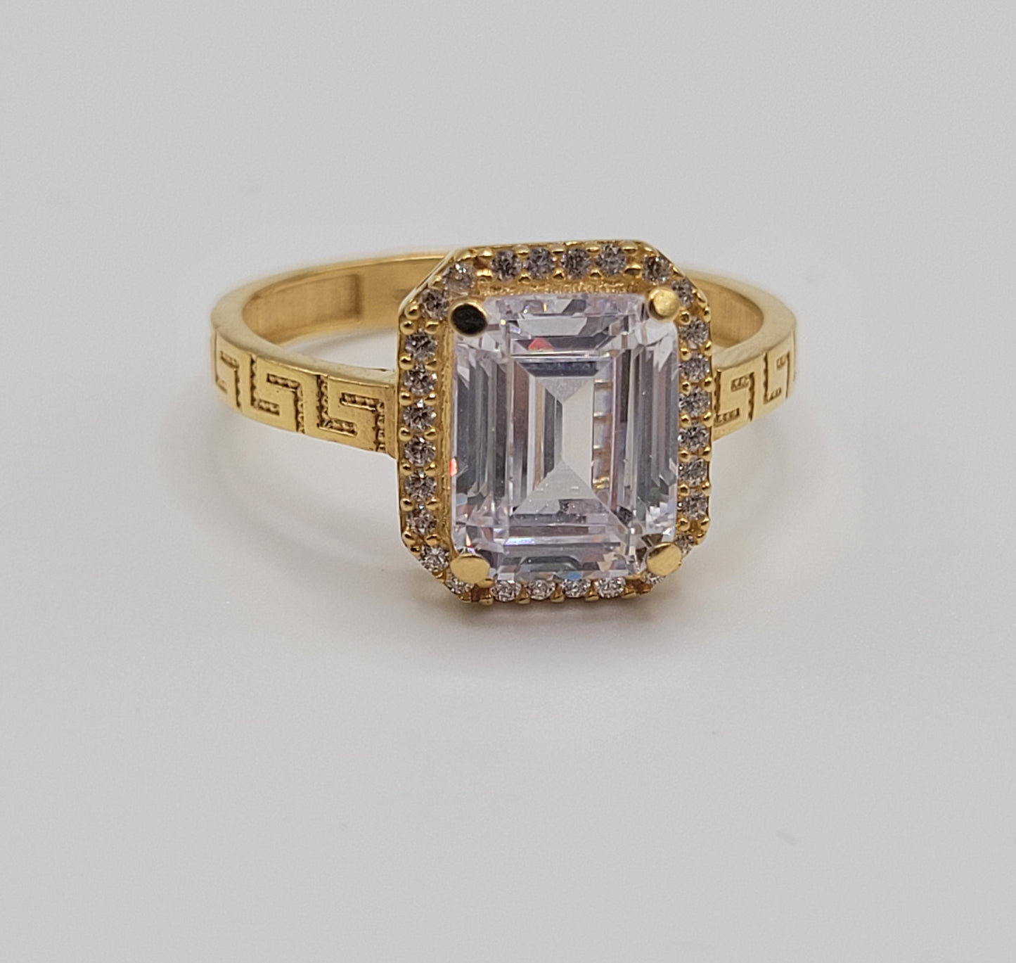 SQUARE-CUT GREEK DESIGN RING