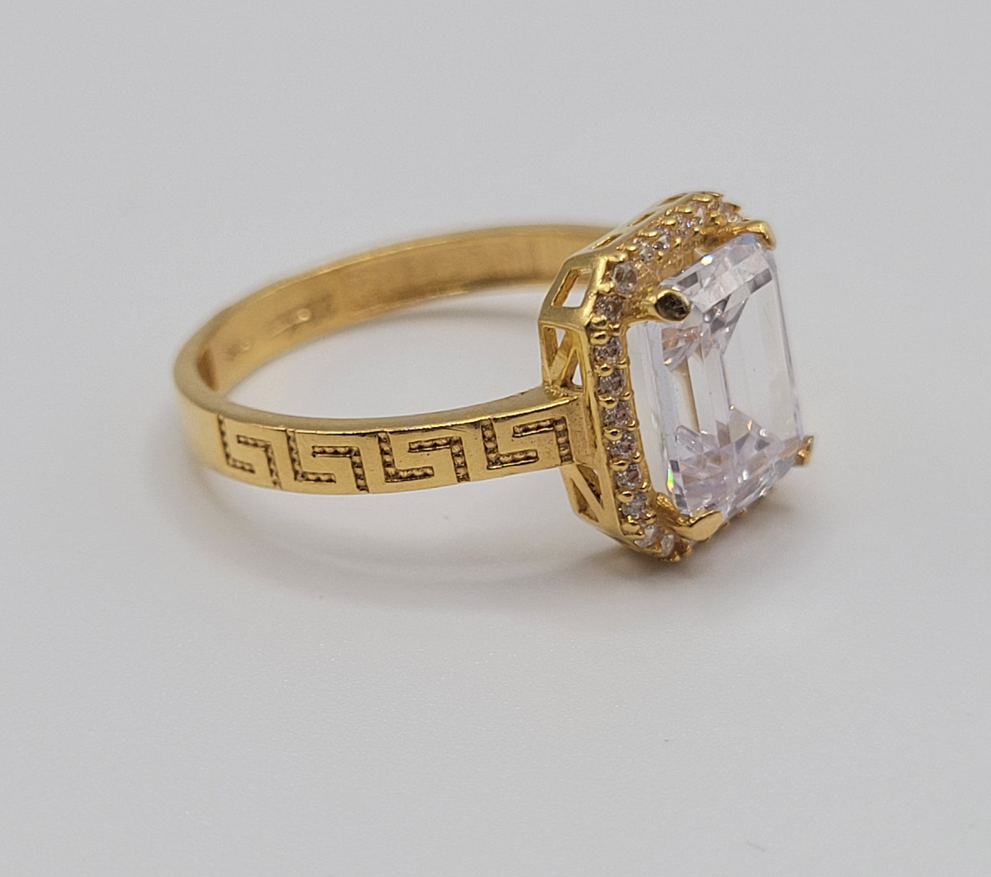 SQUARE-CUT GREEK DESIGN RING