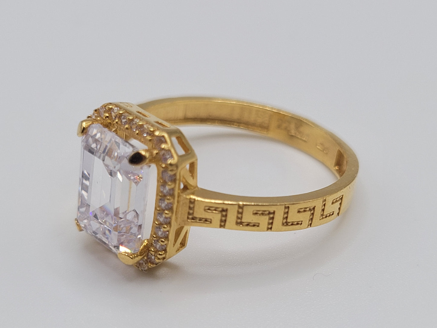 SQUARE-CUT GREEK DESIGN RING