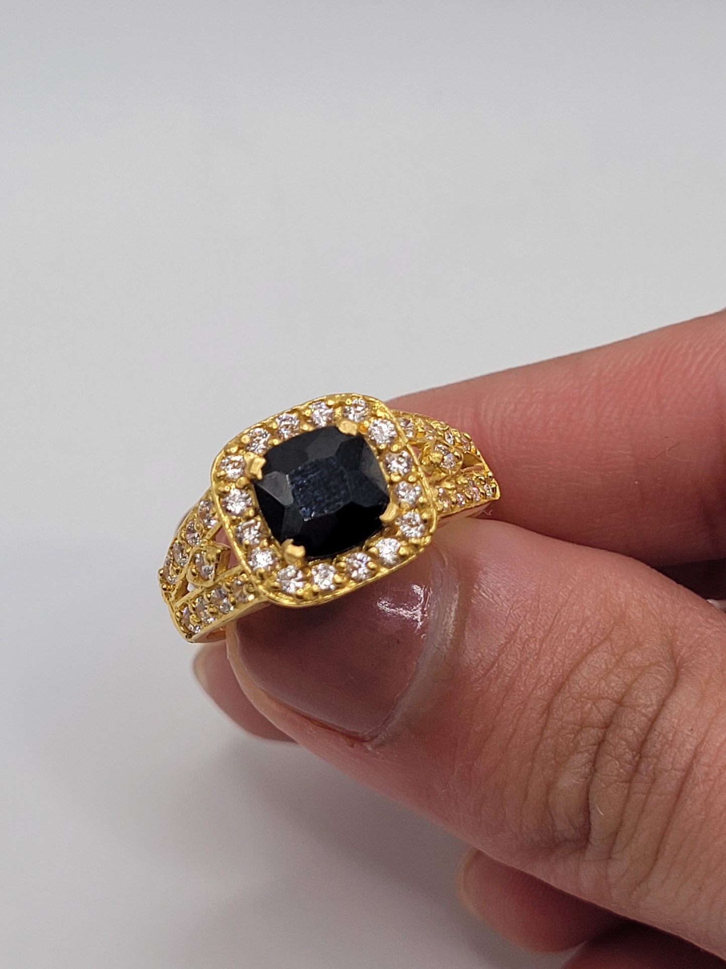 SQUARE ONYX DIAMANTE RING